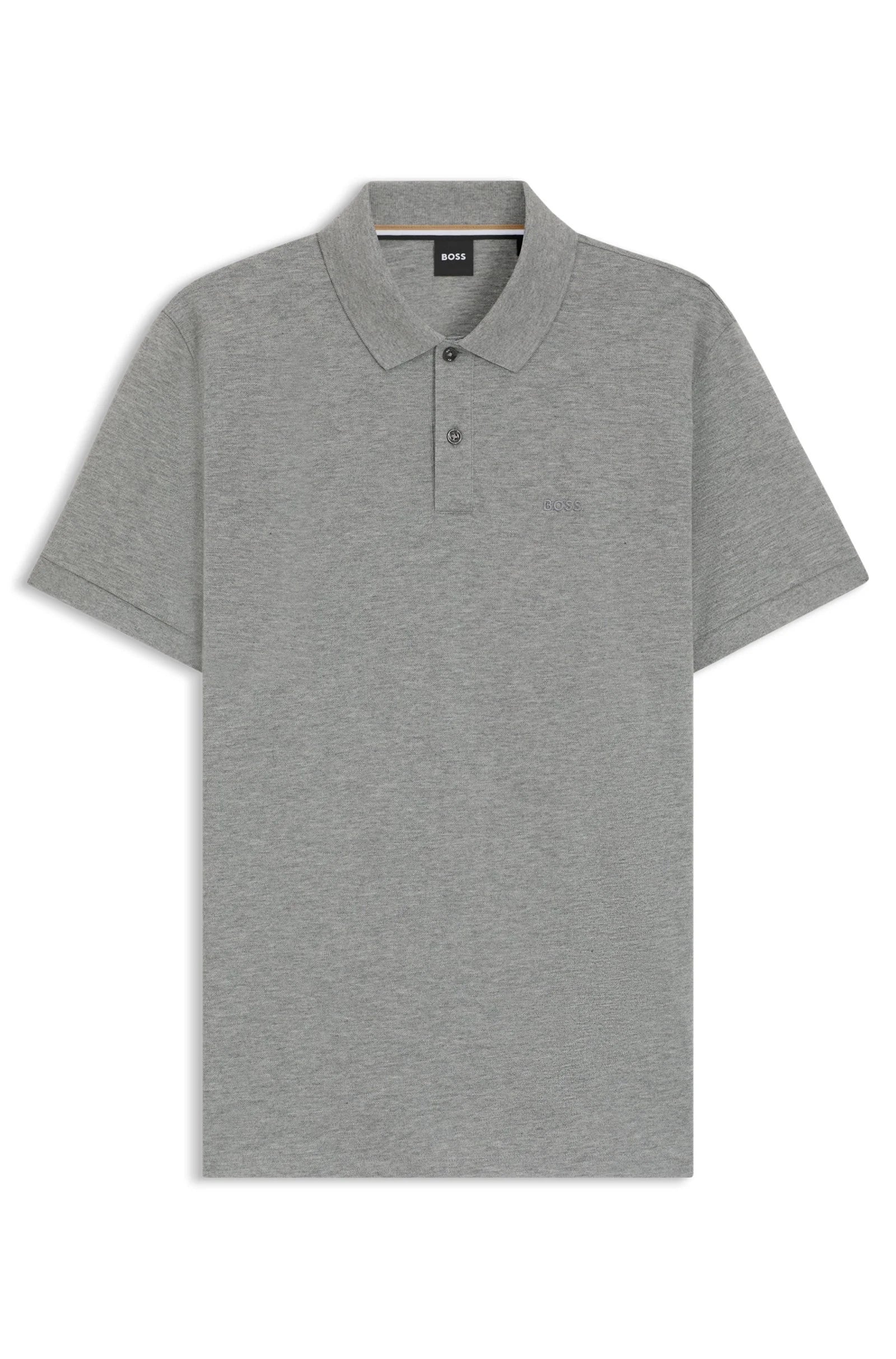Polo camisero Boss algodón pique Gris - Regular fit