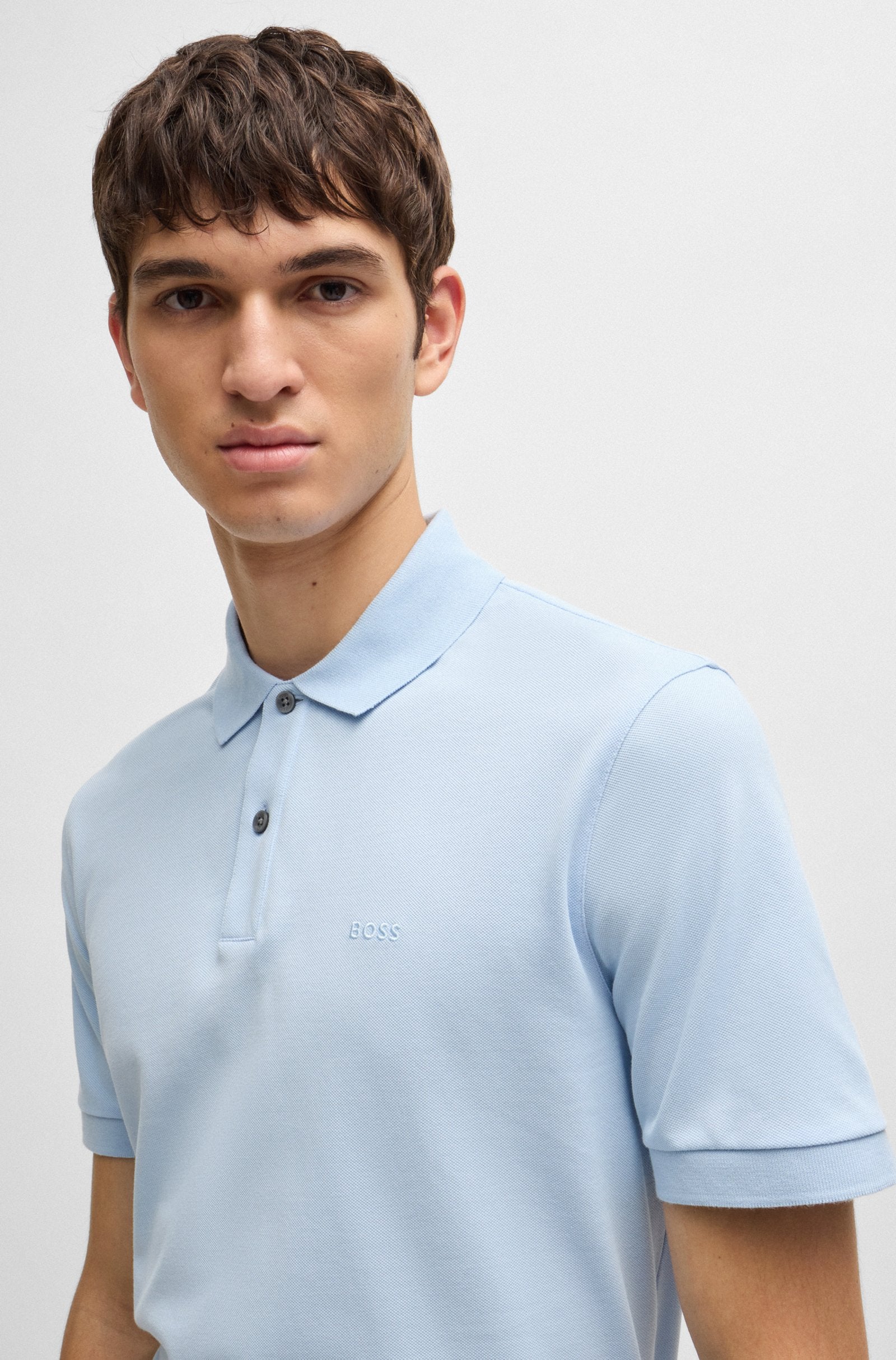 Camisero Boss regular fit - Celeste