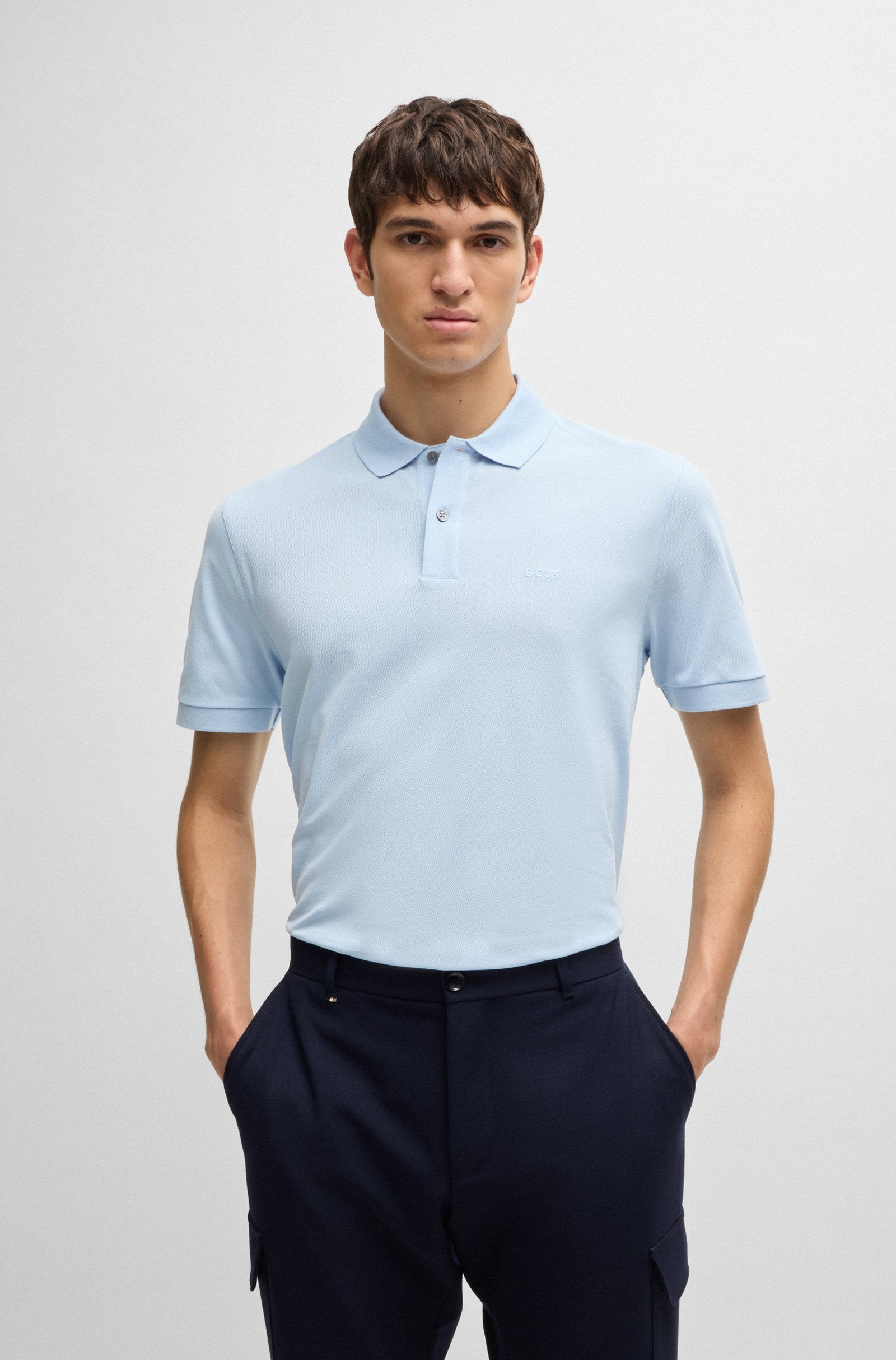 Camisero Boss regular fit - Celeste