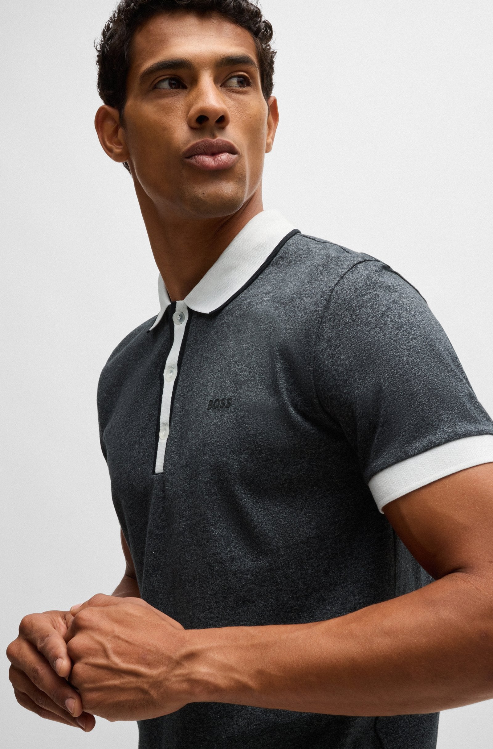 Polo de algodón Boss - Gris