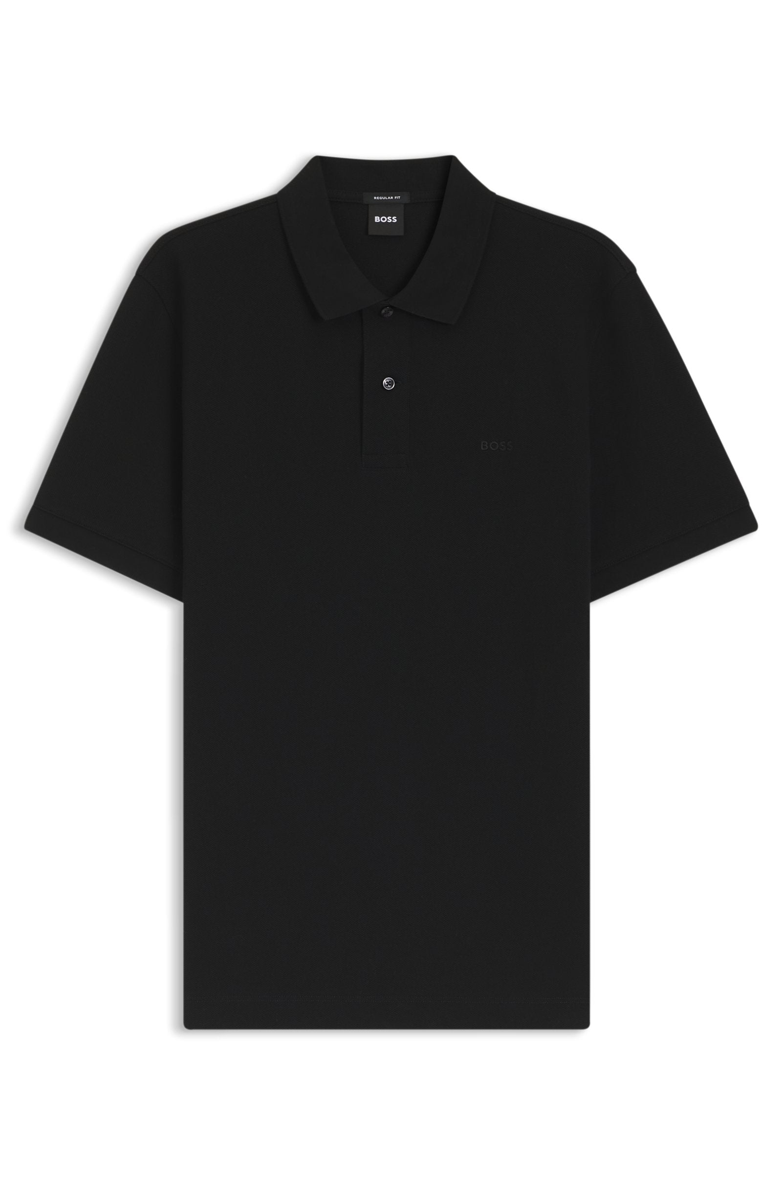 Polo con cuello Boss negro- regular fit
