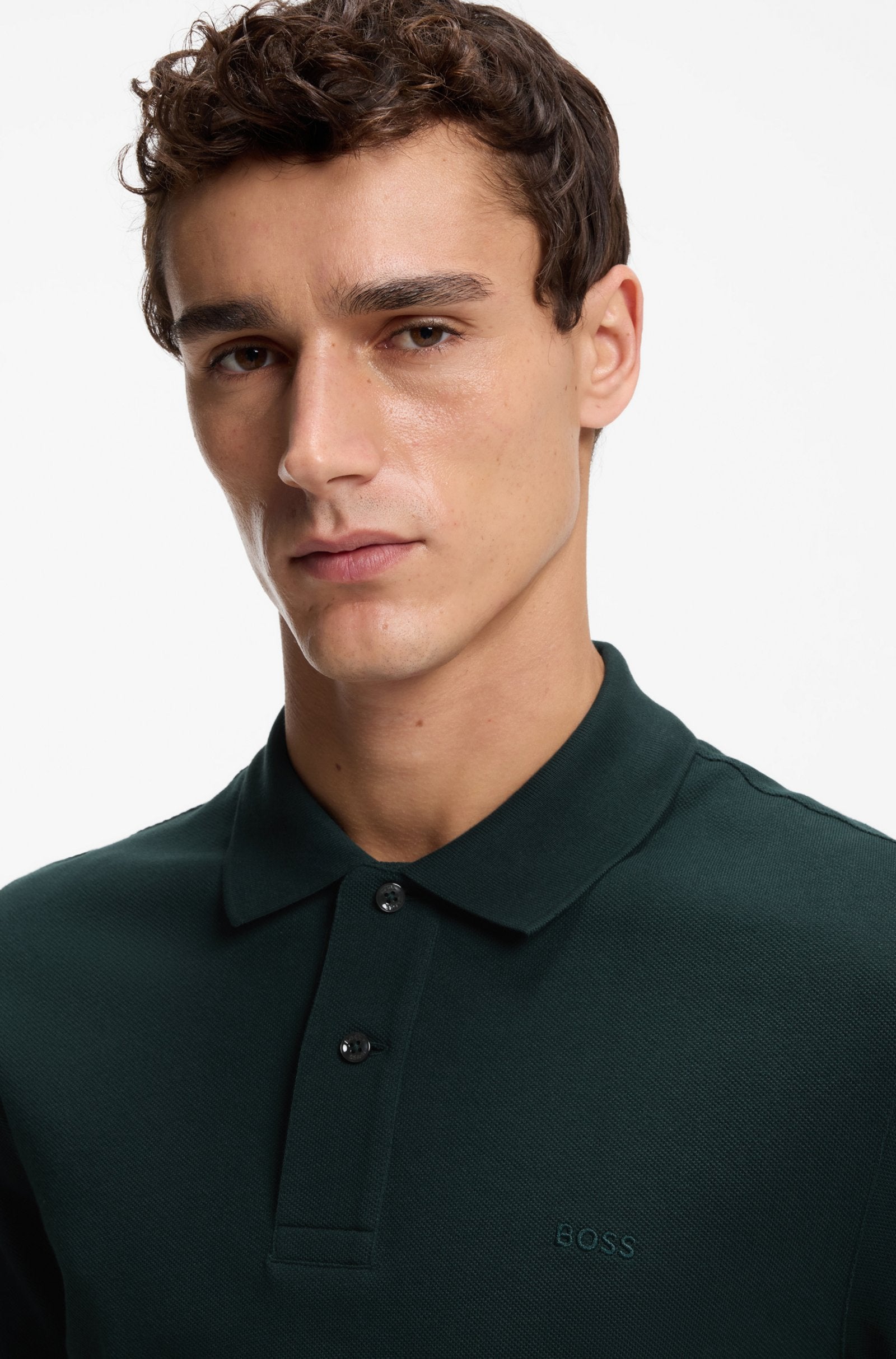 Polo con cuello Boss Azul marino- regular fit