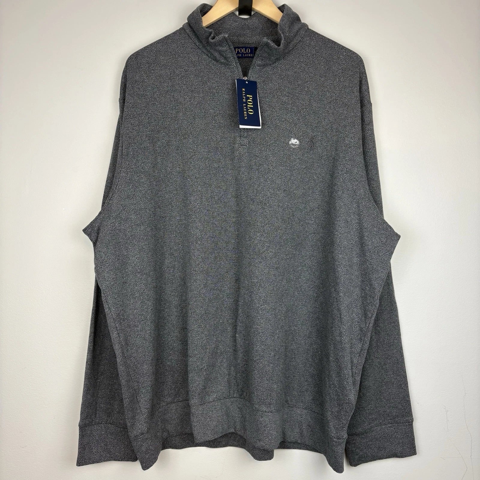 Sweater Polo Ralph Lauren Quarter Zip _ Grey Jaspeado