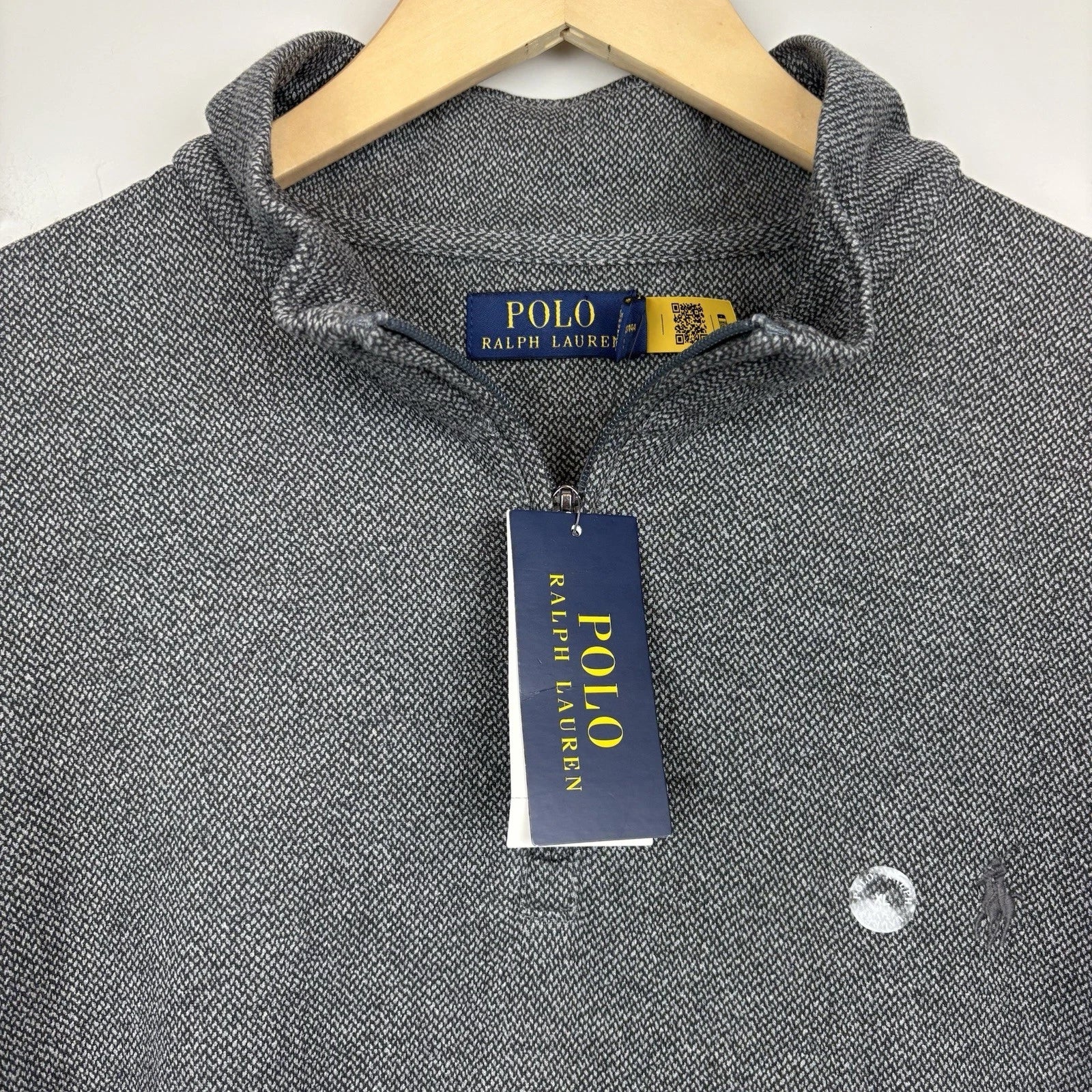 Sweater Polo Ralph Lauren Quarter Zip _ Grey Jaspeado