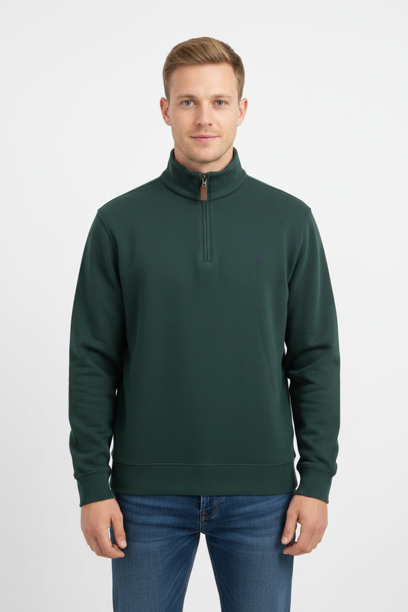 SweaterPolo Ralph Lauren Quarter Zip estate rib - Verde