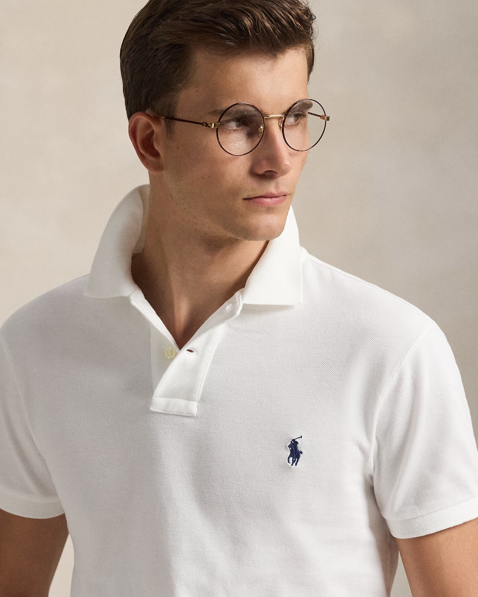 Camisero Polo ralph lauren custom slim fit- Blanco