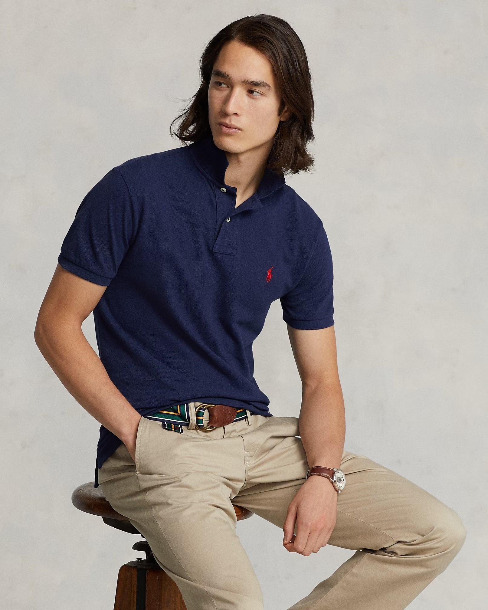 Camisero Polo ralph lauren custom slim fit- Azul marino