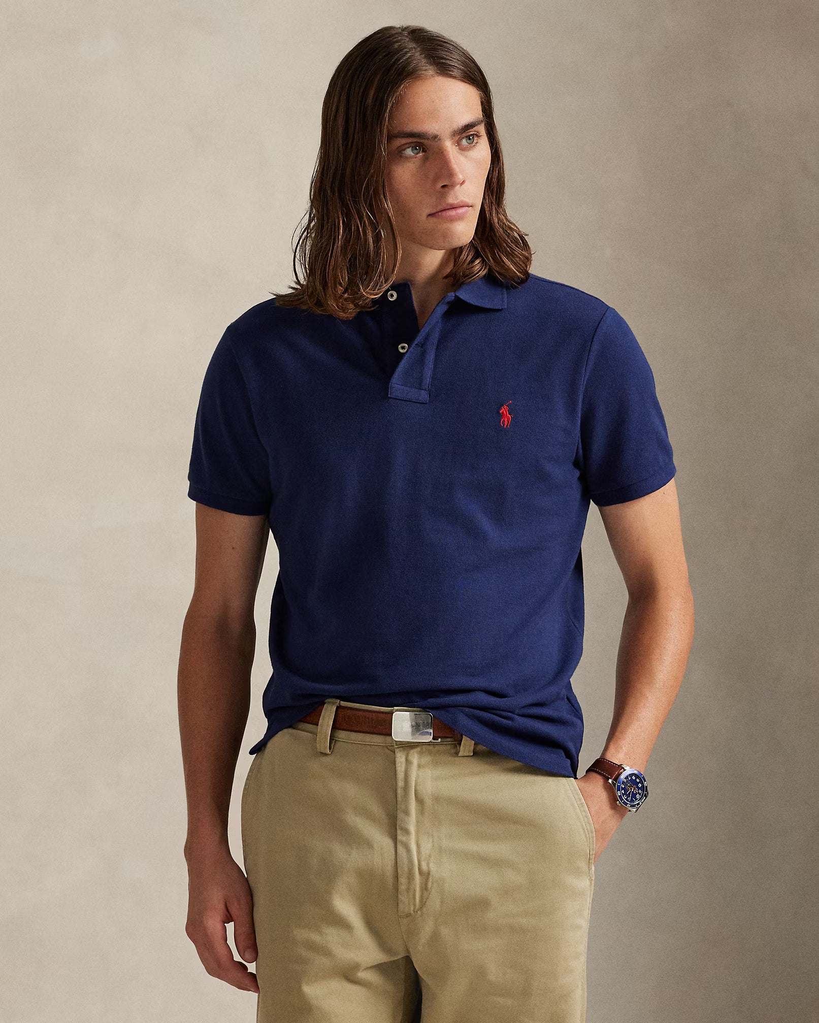 Camisero Polo ralph lauren custom slim fit- Azul marino