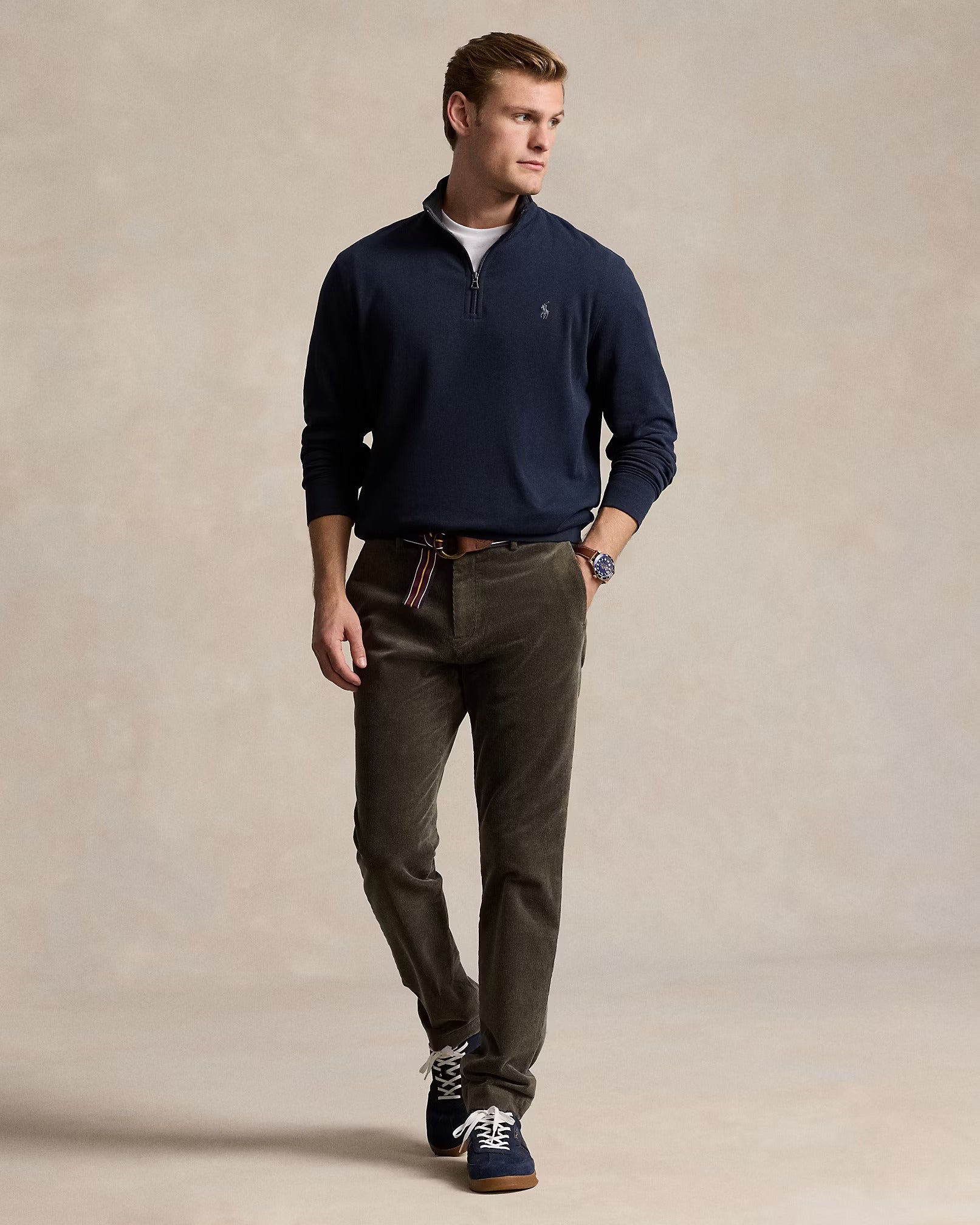 Luxury Sweater Ralph Lauren 1/4 Zip - Azul Navy