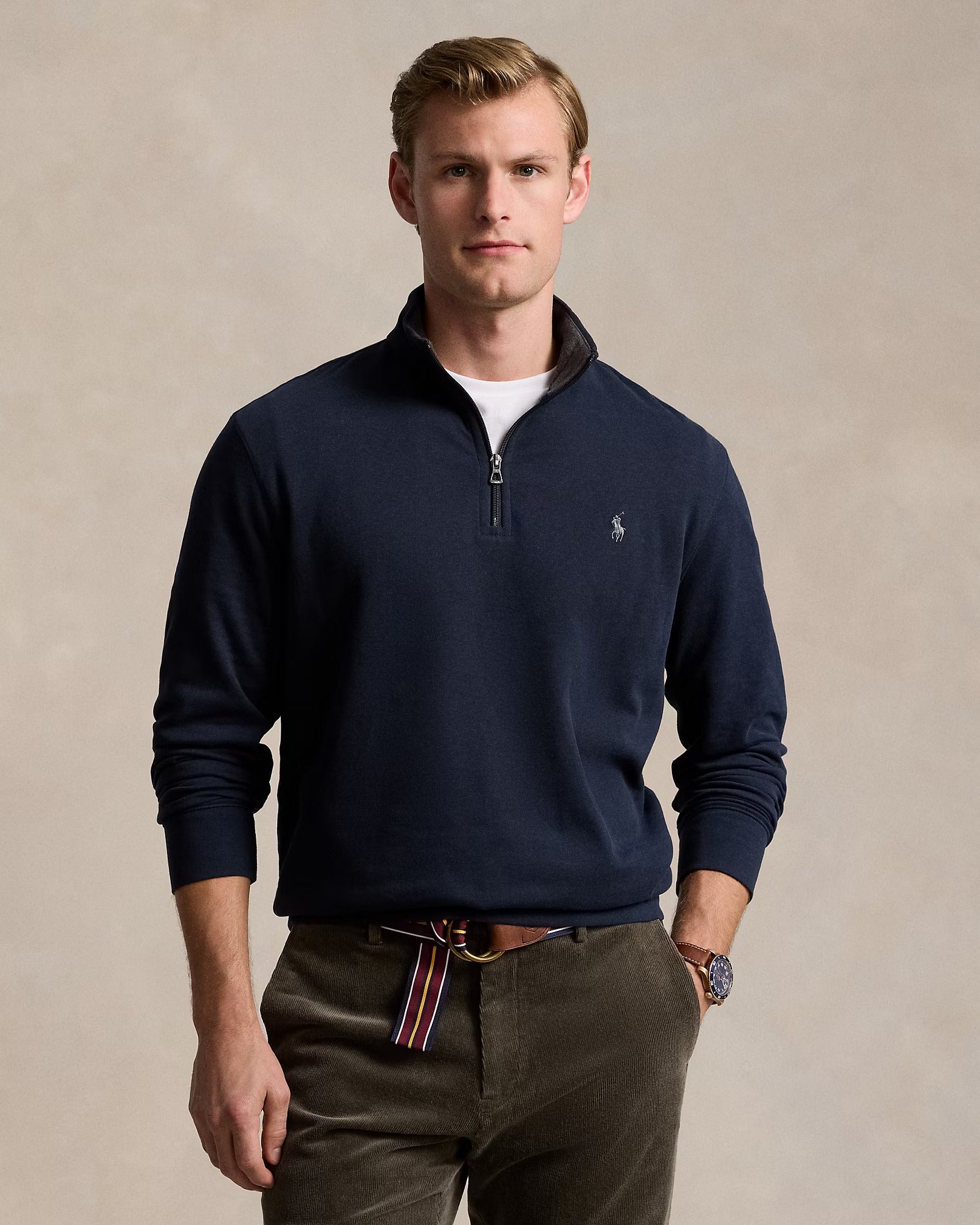 Luxury Sweater Ralph Lauren 1/4 Zip - Azul Navy
