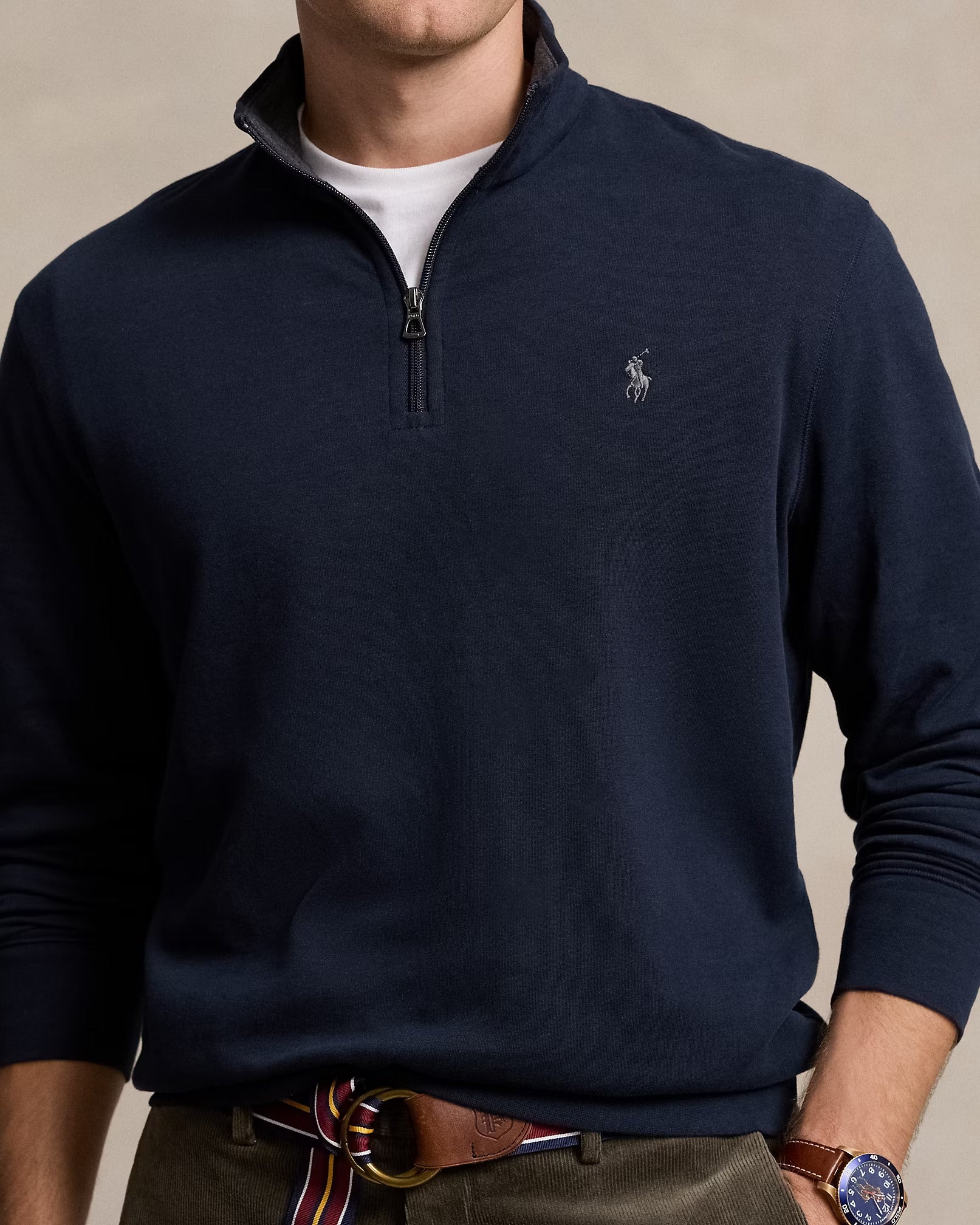 Luxury Sweater Ralph Lauren 1/4 Zip - Azul Navy