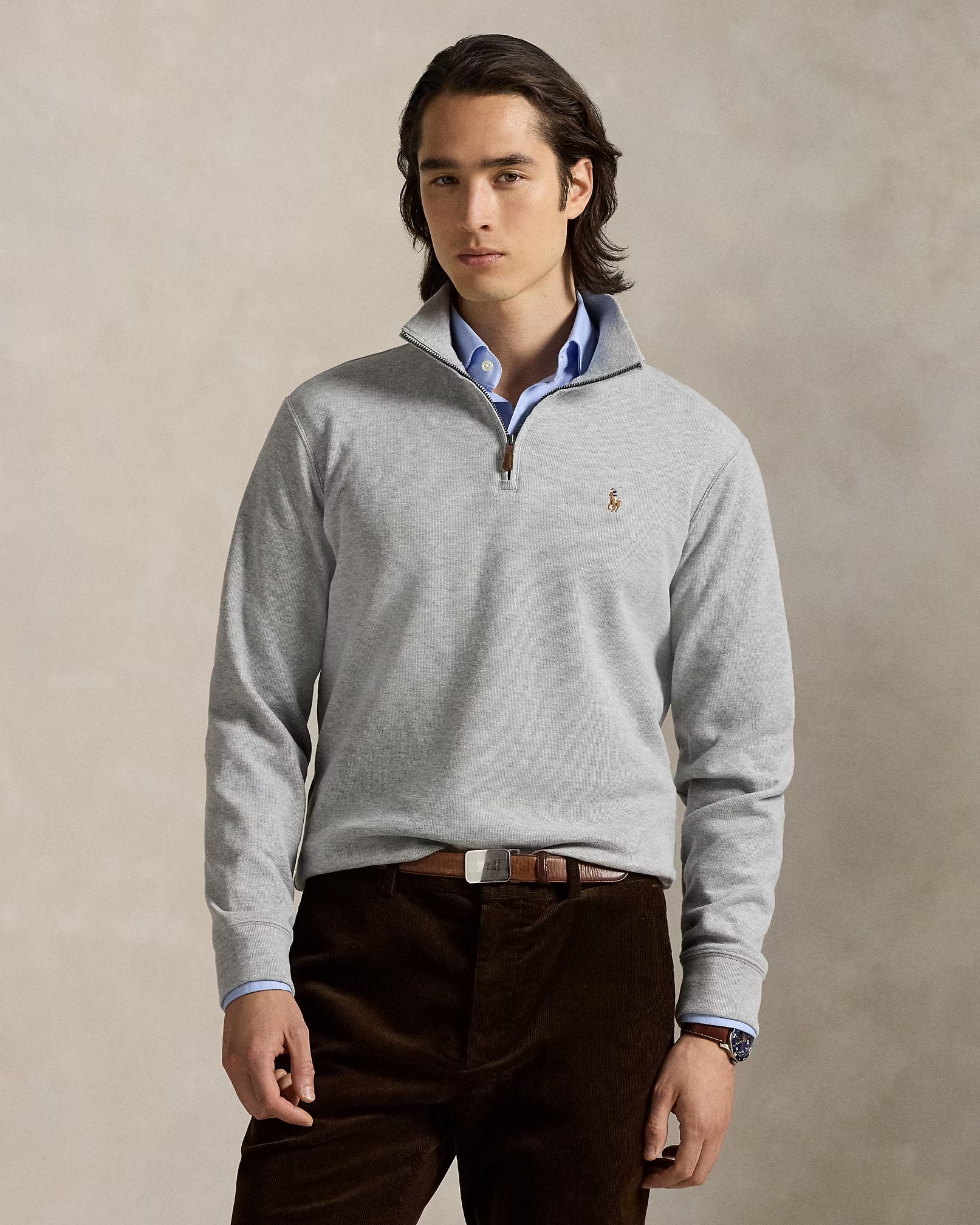 Sweater Polo ralph lauren 1/4 zip- Gris Heather