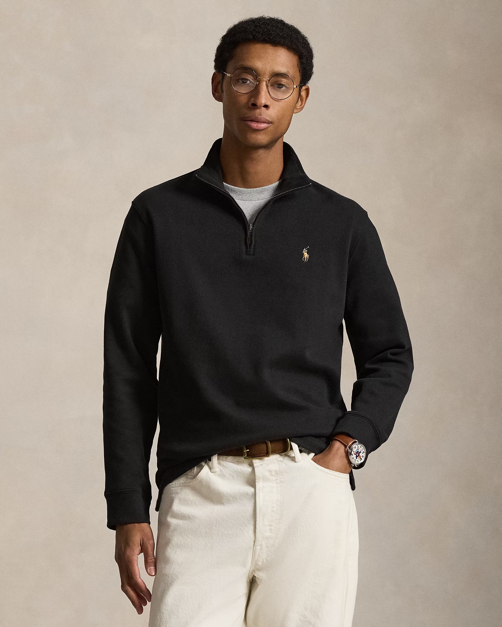 SweaterPolo Ralph Lauren Quarter Zip estate rib - Negro
