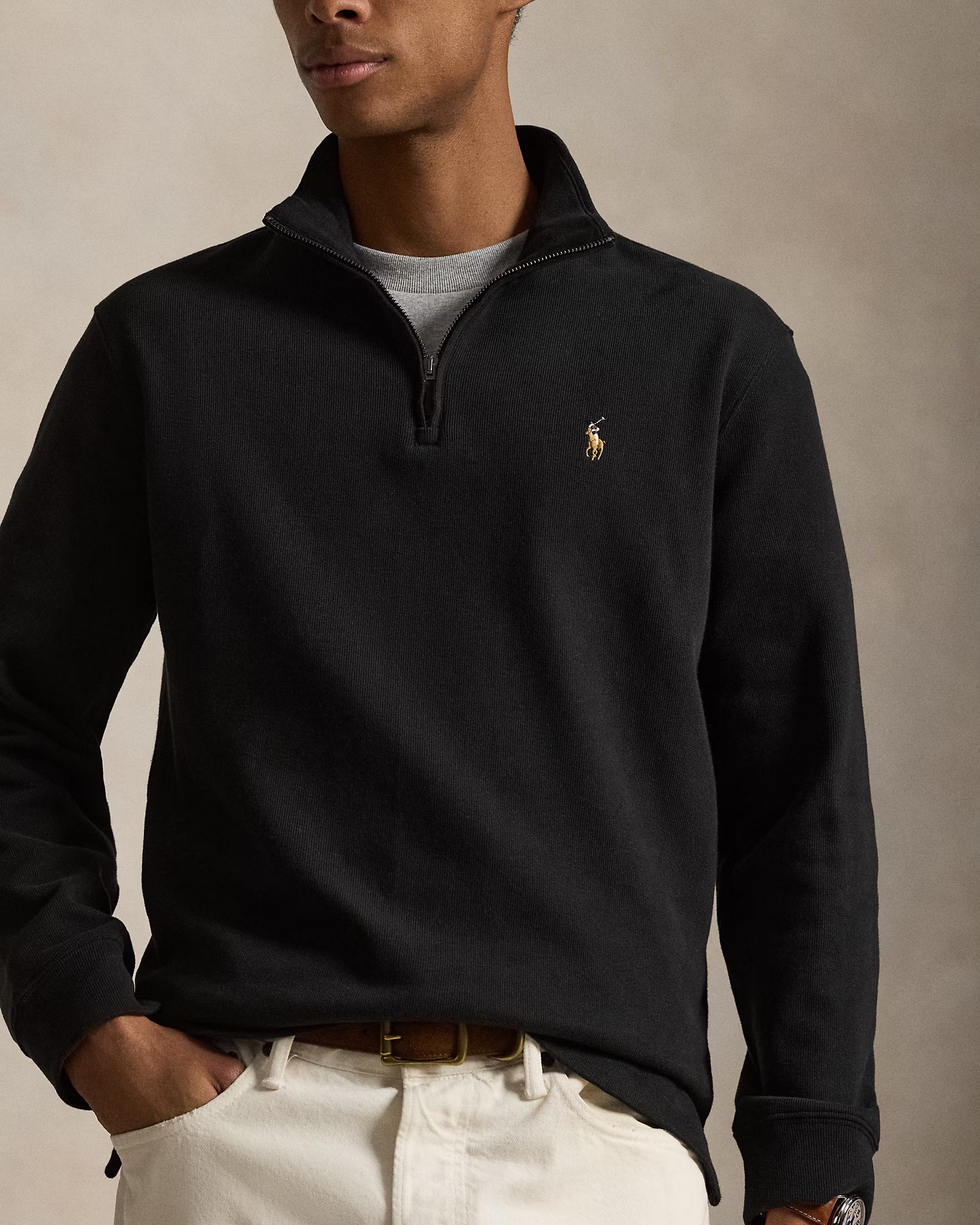 SweaterPolo Ralph Lauren Quarter Zip estate rib - Negro