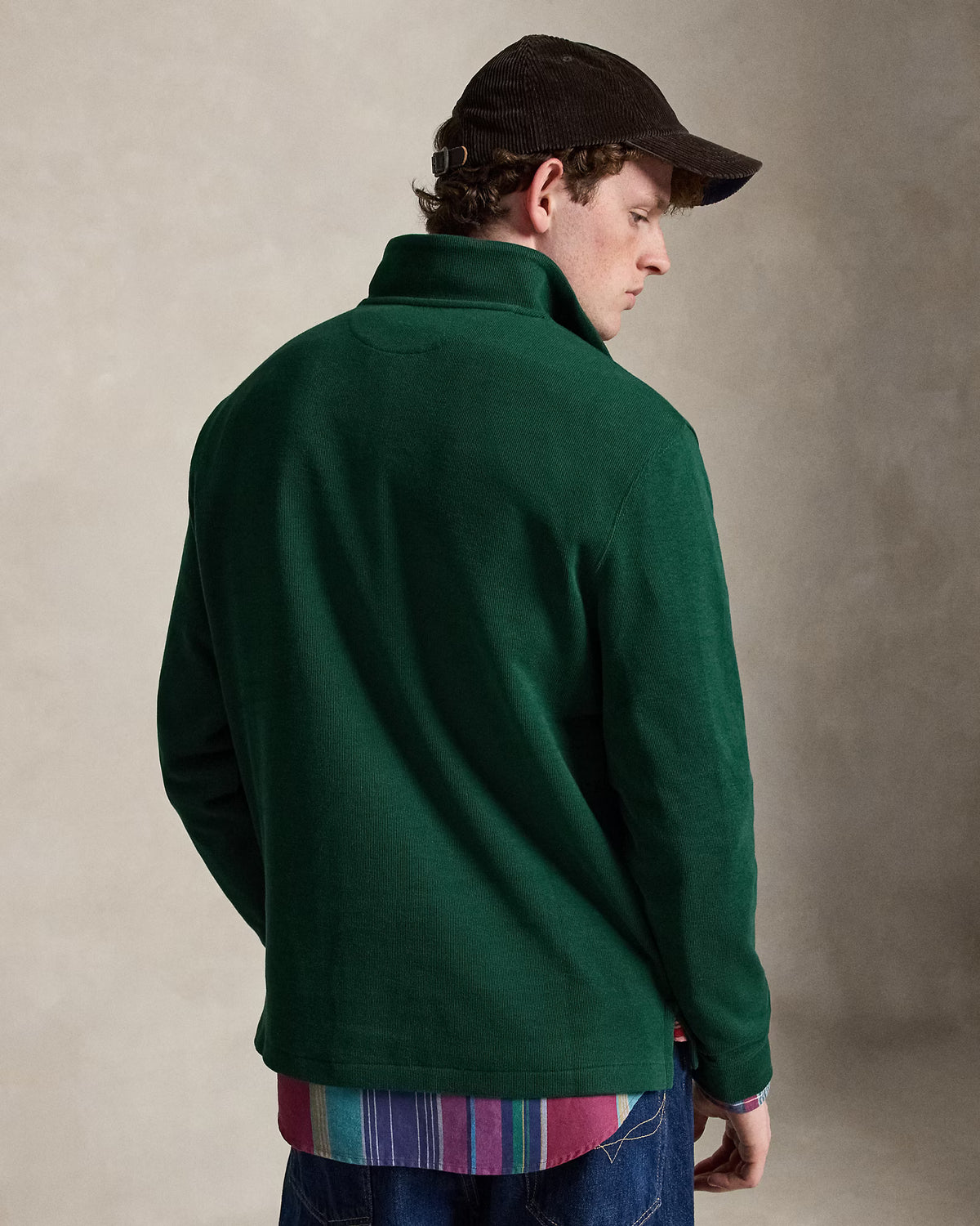 SweaterPolo Ralph Lauren Quarter Zip estate rib - Verde oscuro