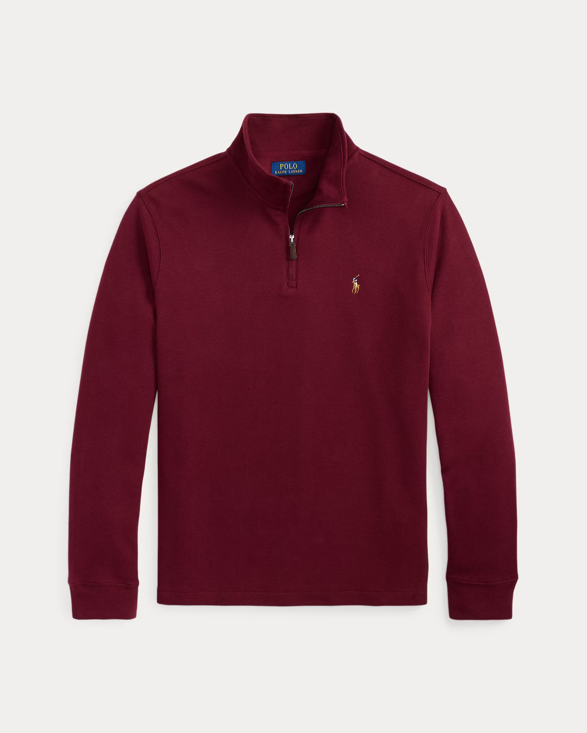 SweaterPolo Ralph Lauren Quarter Zip estate rib - Vino Borgoña